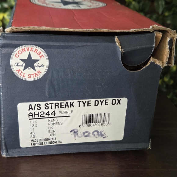 Converse Tie Dye Purple Low Top US Men's Size 11.5 Women's 13.5 EU 46 New in Box - Picture 12 of 12